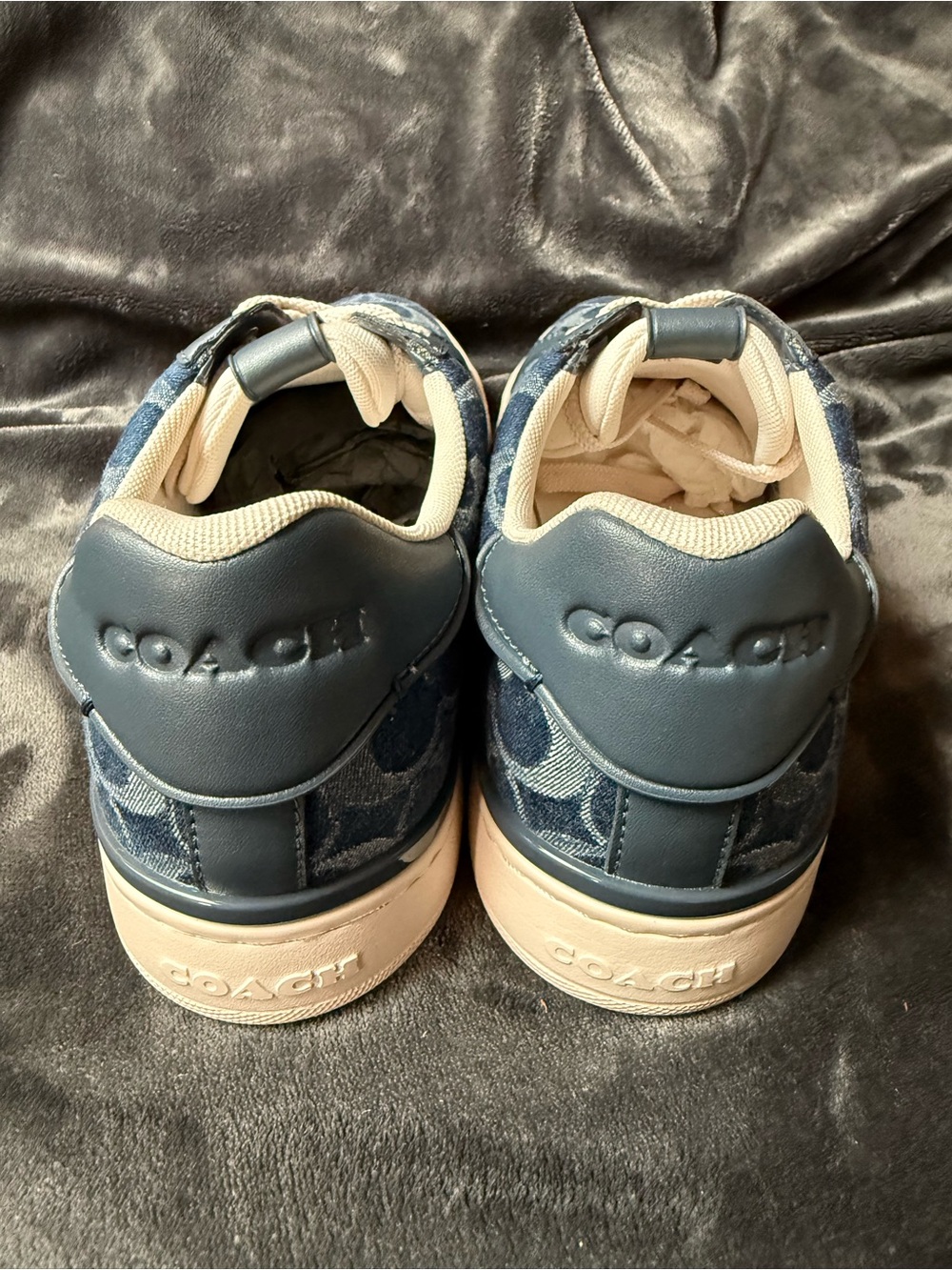 Coach Denim Blue Signature Low-Top Sneakers - Picture 2 of 4